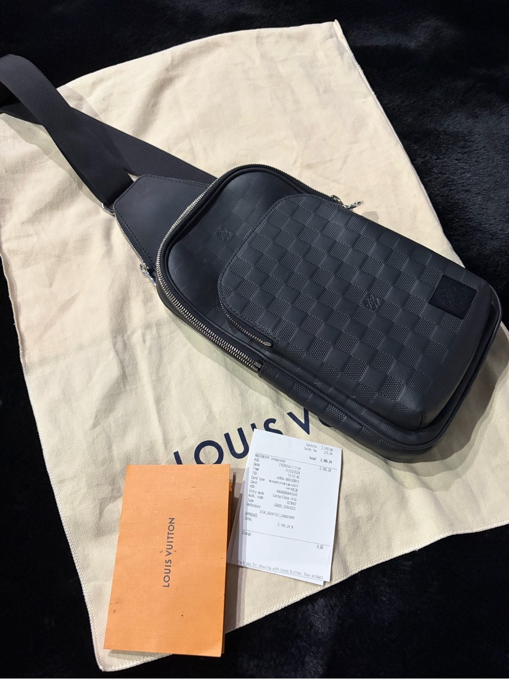 Louis Vuitton Black Damier Graphite Sling Belt Bag